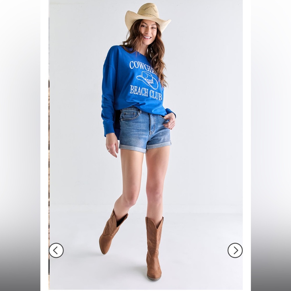 Francesca's Collections Vibrant Blue Knit Top